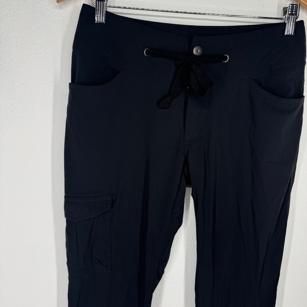 Columbia Omni-Shield Cargo Hiking Pants Womens 4 Black Nylon Roll‎ Up Drawstring - Picture 6 of 8